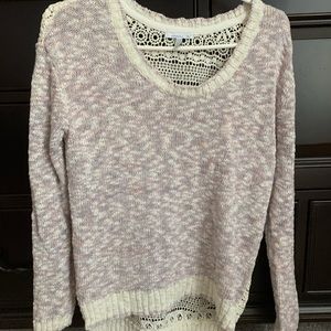 O’Neill Pink Sweater with Crocheted Back